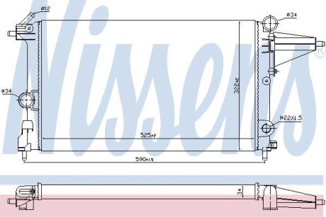 Радиатор охлаждения OPEL VECTRA A (88-) 1.4/1.6i (выр-во) NISSENS 632231