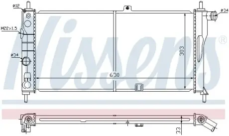 Радиатор охлаждения OPEL KADETT E (84-) 1.6/1.8 (выр-во) NISSENS 632741