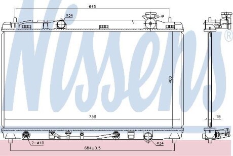 Радіатор охолодження TOYOTA CAMRY (XV4) (07-) 2.4 i NISSENS 646844