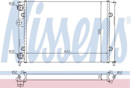 Радиатор охлаждения VW GOLF III (1H) (91-) 1.4-1.6 (выр-во) NISSENS 651851