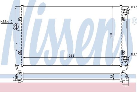 Радиатор охлаждения VW GOLF III (91-) 1.8i (выр-во) NISSENS 651941