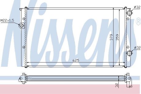 Радиатор охлаждения VW GOLF III (1H) (91-) 1.9 D (выр-во) NISSENS 652461