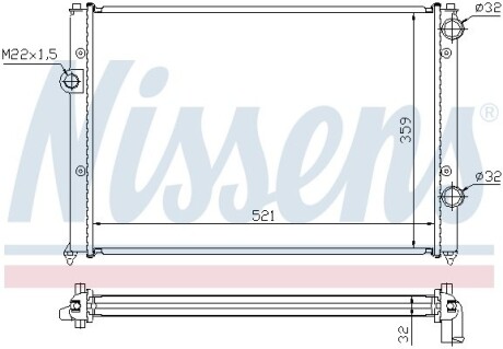 Радиатор охлаждения VW PASSAT B4 (93-) (выр-во) NISSENS 652511