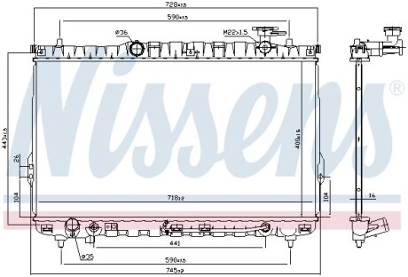 Радіатор охолодження HYUNDAI SANTA FE (SM) (00-) NISSENS 67030