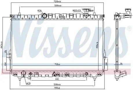 Радіатор охолодження HYUNDAI SANTA FE (SM) (00-) NISSENS 67030