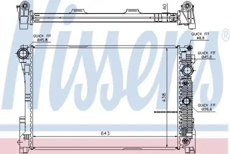 MERCEDES Радіатор системи охолодження двигуна C-W204 320 CDI AUT 07 NISSENS 67101