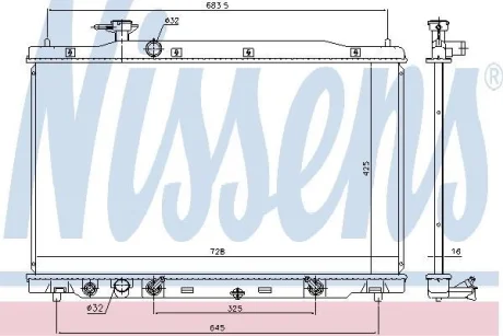 HONDA Радіатор системи охолодження двигуна CR-V III 2.4 06- NISSENS 681406