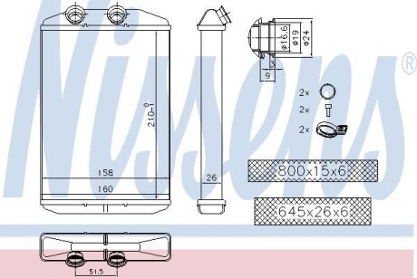 Радиатор печки NISSAN NV400/ RENAULT MASTER (выр-во) NISSENS 73344