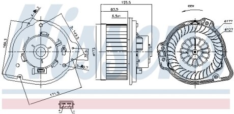 Вентилятор кабины кондиц. NISSENS 87020