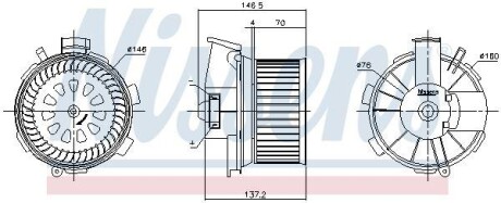 Вентилятор кабины кондиц. NISSENS 87744