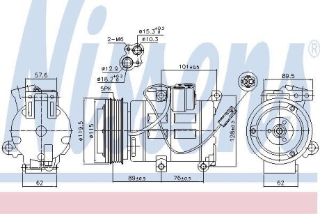 Компресор кондицiонера NISSENS 890315