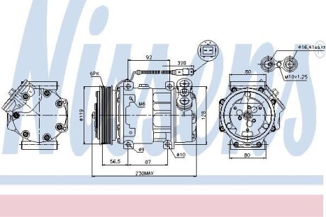 Компрессор кондиционера NISSENS 89047