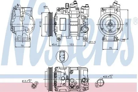 Компрессор кондиционера NISSENS 89049