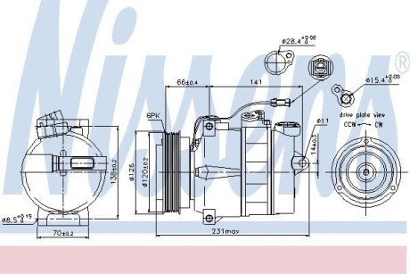 Компрессор кондиционера NISSENS 89054