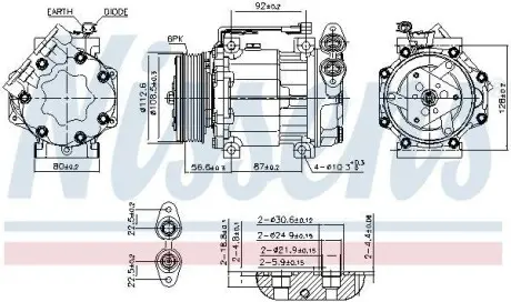 Компрессор кондиционера NISSENS 890584
