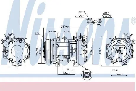 Компресор кондицiонера NISSENS 89076