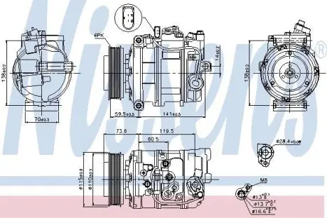 Фото компресор кондиціонера First Fit NISSENS 89092 Компресор кондиціонера First Fit NISSENS 89092
