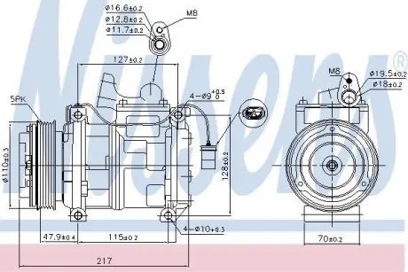 Компресор кондицiонера NISSENS 89147
