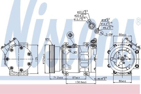 Компрессор кондиционера RENAULT Duster, Logan, Sandero (выр-во) NISSENS 89148