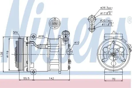 Компресор кондиціонера OPEL VECTRA 02- NISSENS 89157