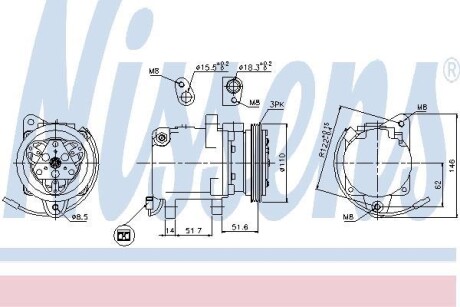 Компрессор кондиционера NISSENS 89163