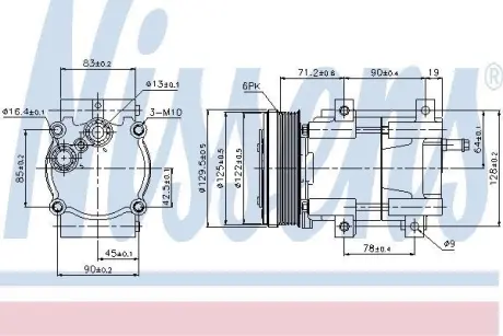 FORD Компресор кондиціонера ESCORT V 90-, ESCORT VI 95-, MAVERICK 01-, MONDEO I 93-, MONDEO II 96- NISSENS 89205