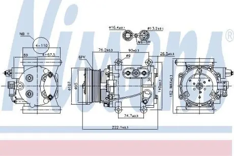 Компресор кондицiонера NISSENS 89241
