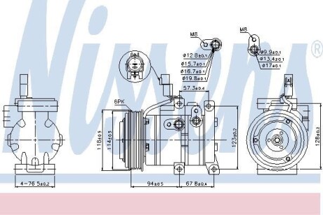 Компрессор кондиционера NISSENS 89533