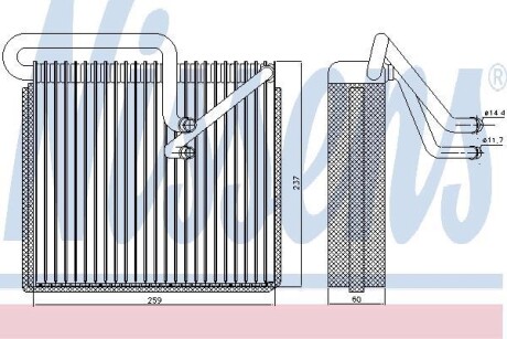 Випарник кондицiонера NISSENS 92190