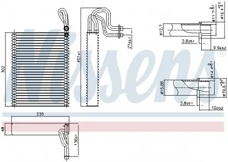 Випарник кондиціонера NISSENS 92351