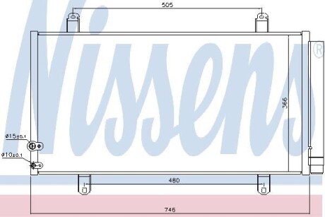 Конденсатор кондиціонера TOYOTA CAMRY (XV5) (11-) NISSENS 940443