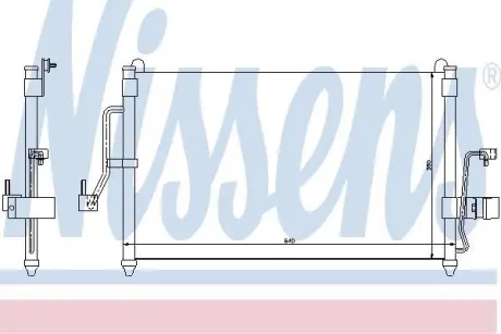 DAEWOO Радіатор кондиціонера (конденсатор) Nubira 99- NISSENS 94454