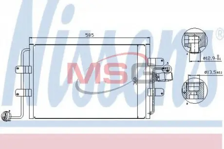 Радiатор кондицiонера NISSENS 94522