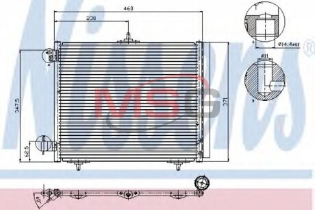 Конденсер кондиціонера NISSENS 94595