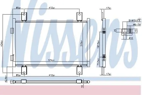 Радіатор кондиціонераPEUGEOT BOXER (ZCT) 01-02; CITROEN JUMPER (244, Z_) 02-06; FIAT DUCATO (244) 02-н.в. NISSENS 94712