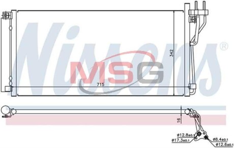 Конденсор кондиціонера GRANDEUR/XG/MAGENTIS 05- NISSENS 94804