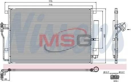 Конденсатор кондиціонера MERCEDES, VW NISSENS 94917