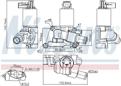 Фото клапан рециркуляціі ВГ (EGR) First Fit NISSENS 98196 Клапан рециркуляціі ВГ (EGR) First Fit NISSENS 98196