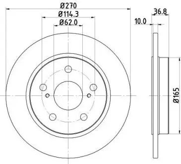 Диск тормозной задний Toyota Auris, Corolla 1.4, 1.6, 1.8 (12-) NISSHINBO ND1007K