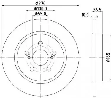 Диск гальмівний задній Corolla (E15,E18) (06-) NISSHINBO ND1133K