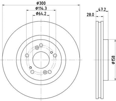 Диск гальмівний передній Honda Accord 2.0, 2.4 (08-15) NISSHINBO ND8014K