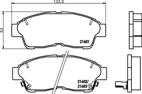 Колодки гальмівні передні дискові Toyota Corolla, RAV-4 1.6, 1.9, 2.0 (97-00) NISSHINBO NP1000