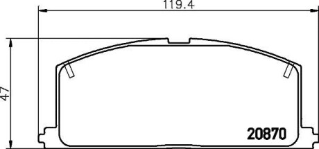 Колодки гальмівні передні дискові Toyota Fortuner, Hilux 2.5, 2.7, 3.0 (05-) NISSHINBO NP1001