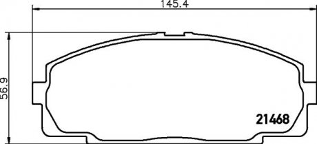 Колодки передні гальмівні Strong Ceramic Toyota Hiace 2.0, 2.4, 3.0 (98-04) NISSHINBO NP1004SC