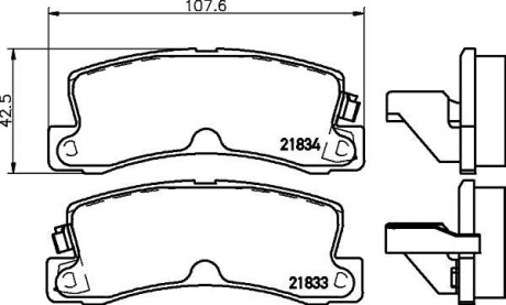 Колодки гальмівні задні дискові Lexus ES 3.0 (96-01) NISSHINBO NP1011