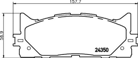 Колодки гальмівні передні дискові Toyota Camry (ACV40, ACV50), Rav IV 2.4, 3.0 (06-)Lexus ES350 3.5 V6 (06-) NISSHINBO NP1015 (фото 1)