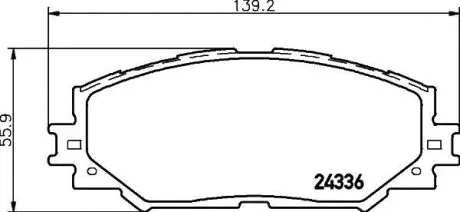 Колодки тормозные дисковые передние Toyota Auris,Corollla 1.3, 1.4, 1.6, 2.0 (07-),RAV 4 2.5 (12-) NISSHINBO NP1019