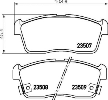 Колодки гальмівні передні дискові Chevrolet Cruze 1.3, 1.5 (00-08) NISSHINBO NP1023