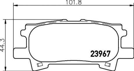 Колодки гальмівні задні дискові Lexus 300, 400h, 450h (06-08) NISSHINBO NP1028