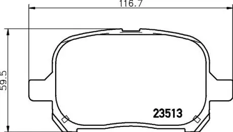 Колодки передні гальмові Toyota Camry 2.4, 3.0 (01-06)/Lexus RX 300 (00-03) NISSHINBO NP1033